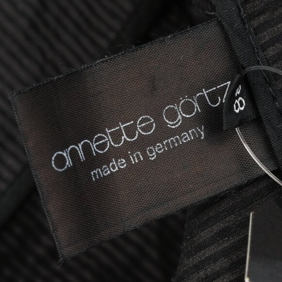 Annette Gortz Split Black Pinstripe Bubble-Hem Skirt-Pants - Picture 9 of 10